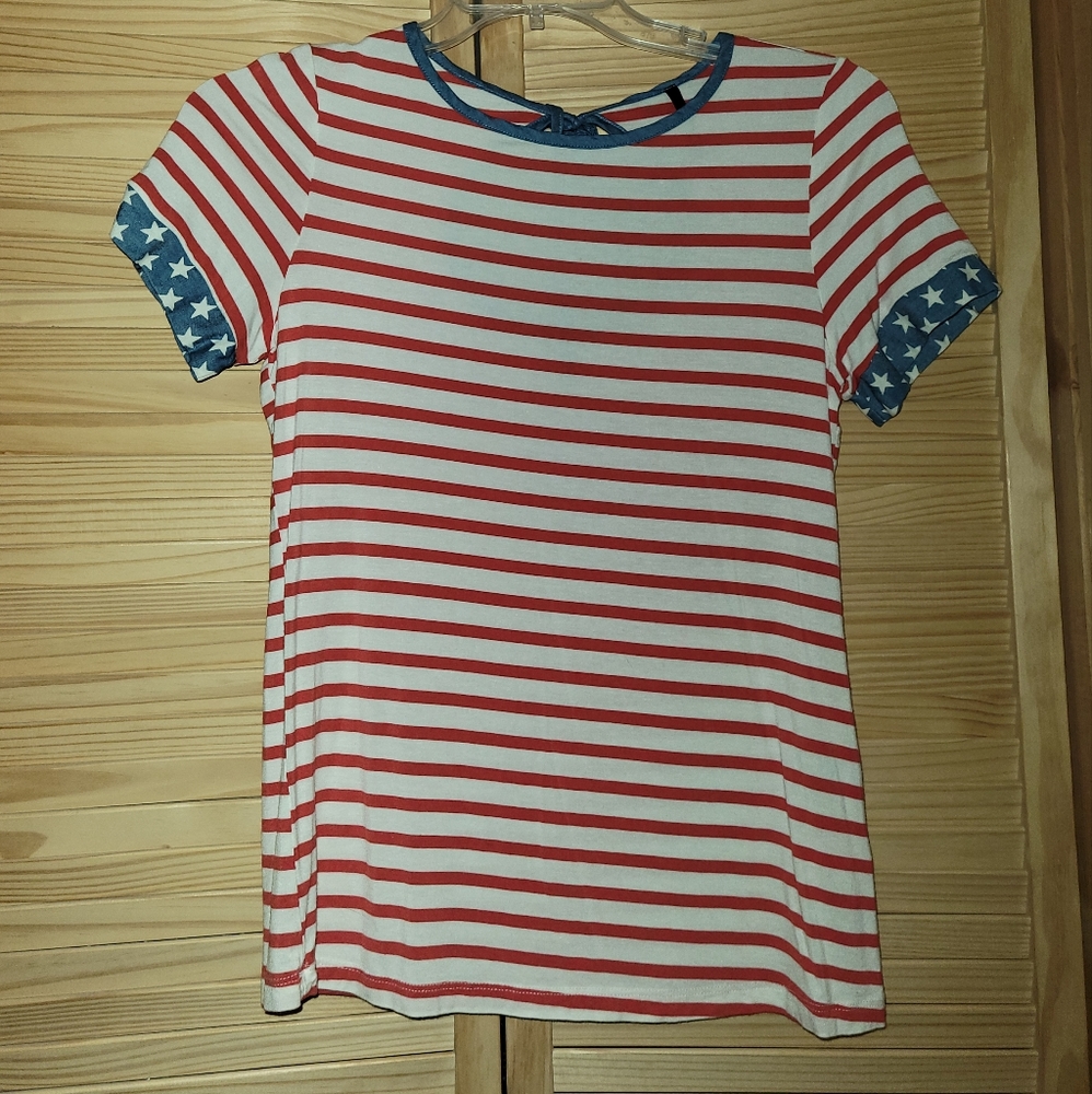 YOYO 5 American flag 4th of july striped shirt with stars size‎ Small LIKE NEW